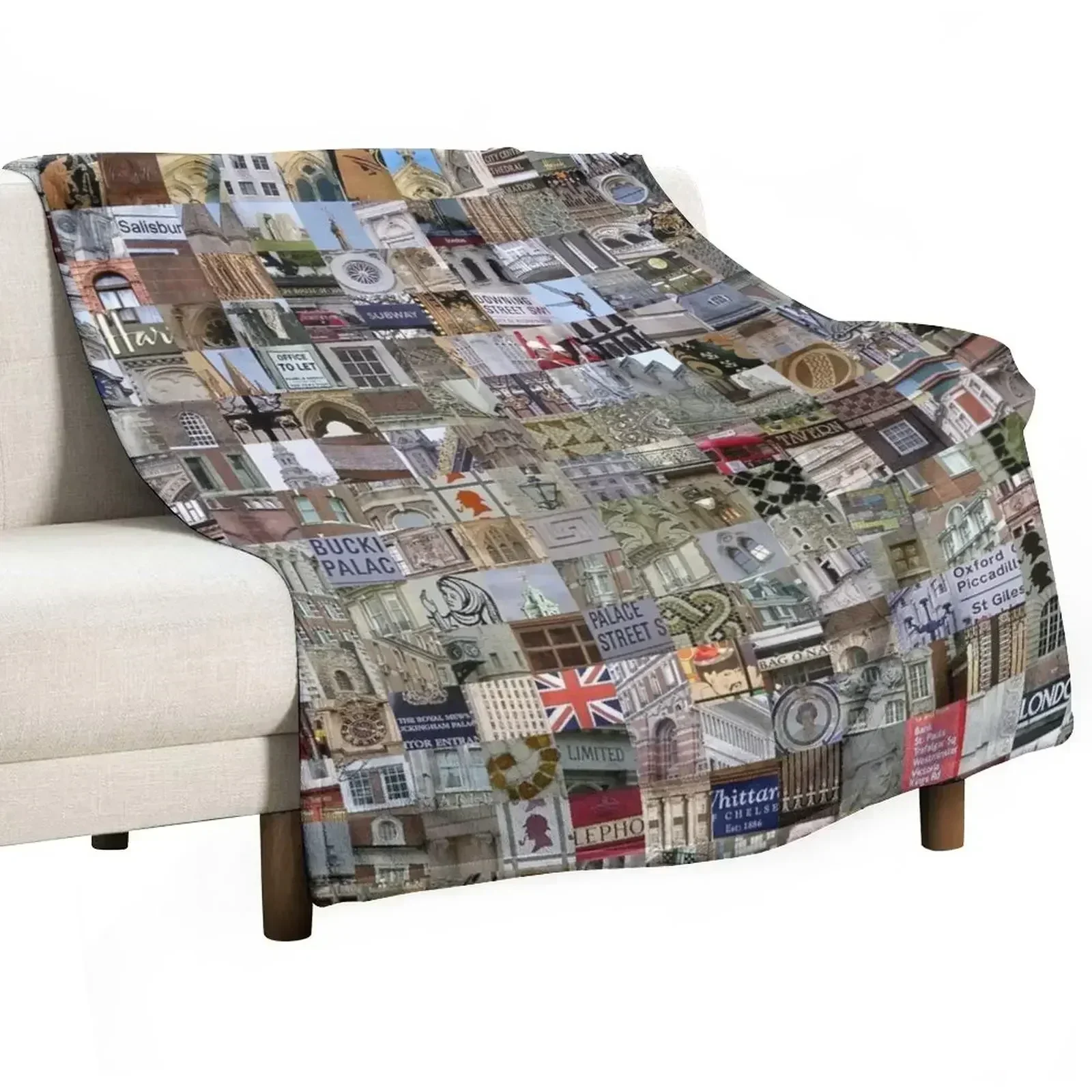 London, England Throw Blanket Giant Sofa Cute Picnic Soft Plush Plaid Kid'S Camping Blankets