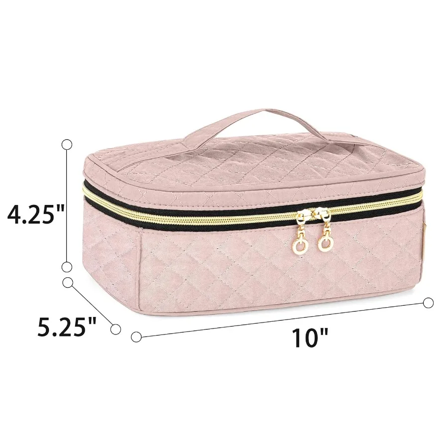 Средний дорожный футляр для кистей для макияжа с ручкой для кистей до 9 дюймов и предметов первой необходимости цвета туманной розы Идеально подходит для макияжа OntheGo или