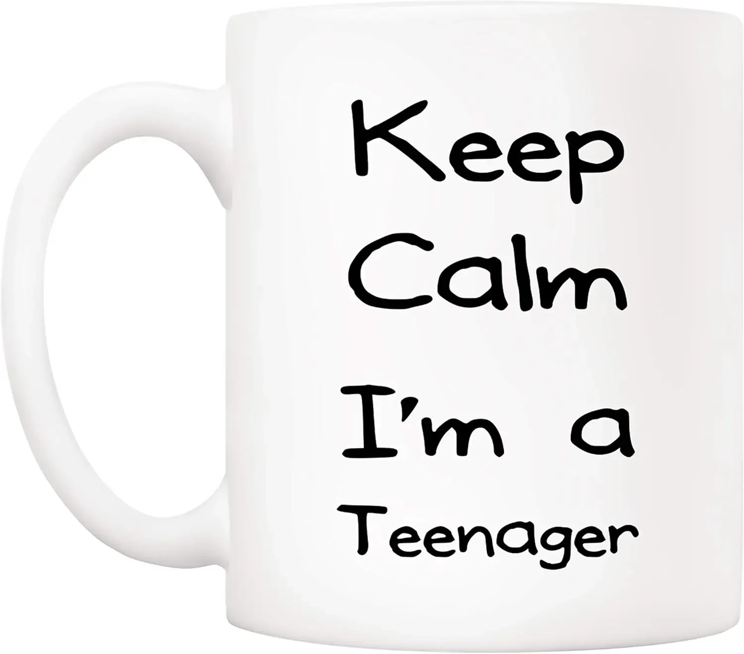 Teenage fun coffee cup, keep calm I am a teen college boy and girl white, mug ceramic tea cup 320ML