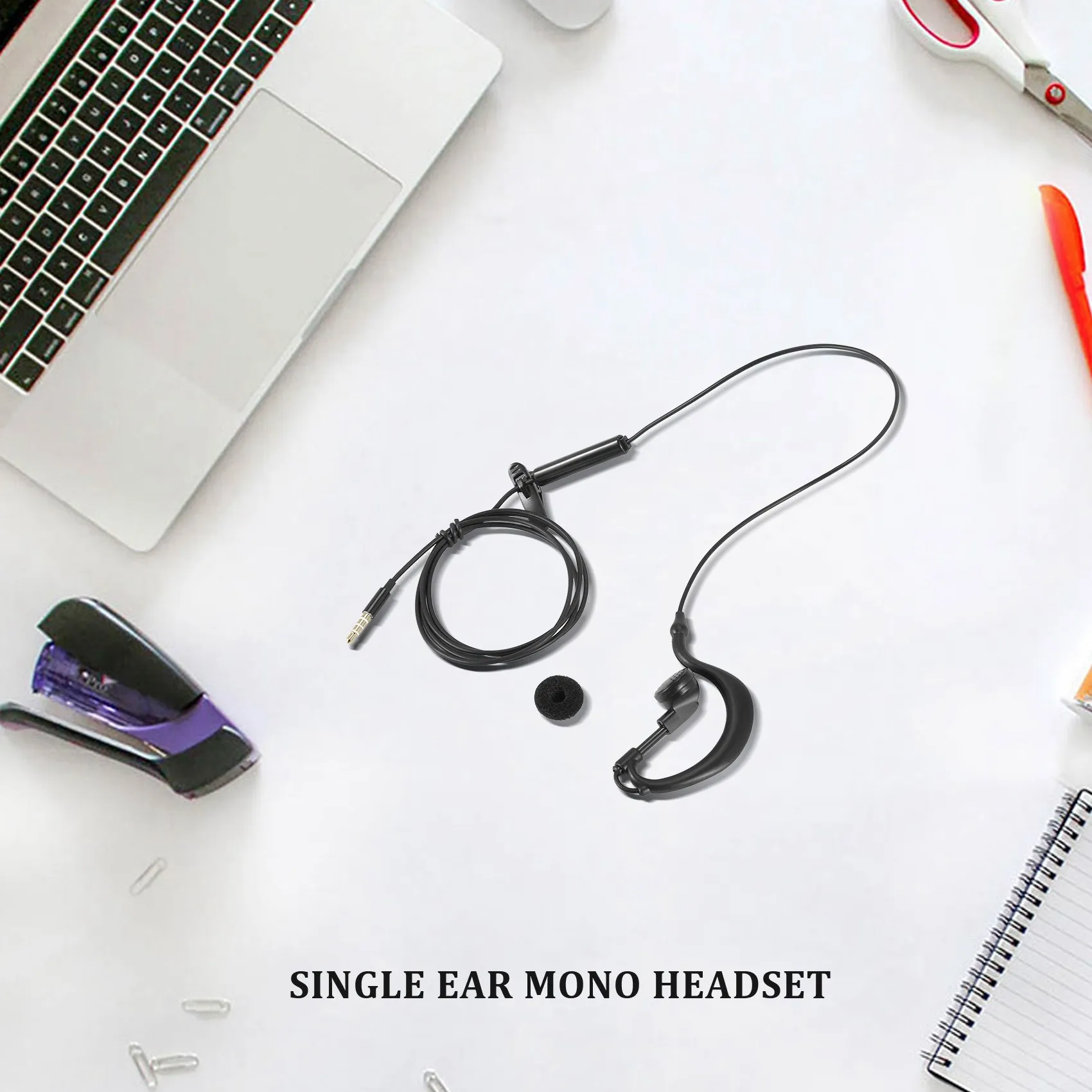Headphone earbud Earphone Mono saja In-Ear tunggal 3.5mm dengan mikrofon untuk ponsel untuk Samsung Z