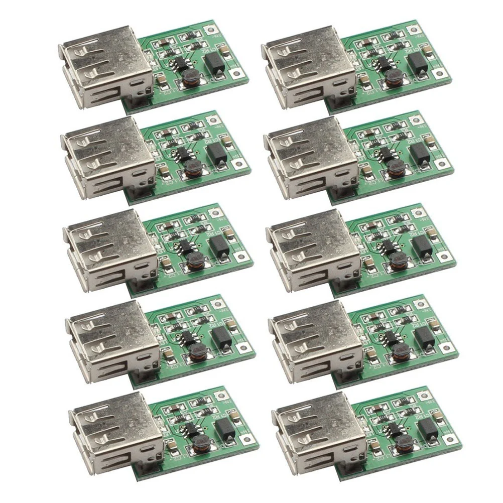 

10pcs Control DC-DC Converter Step Up Boost Module 600MA USB 09V-5V to 5V Power Supply Module (Green)