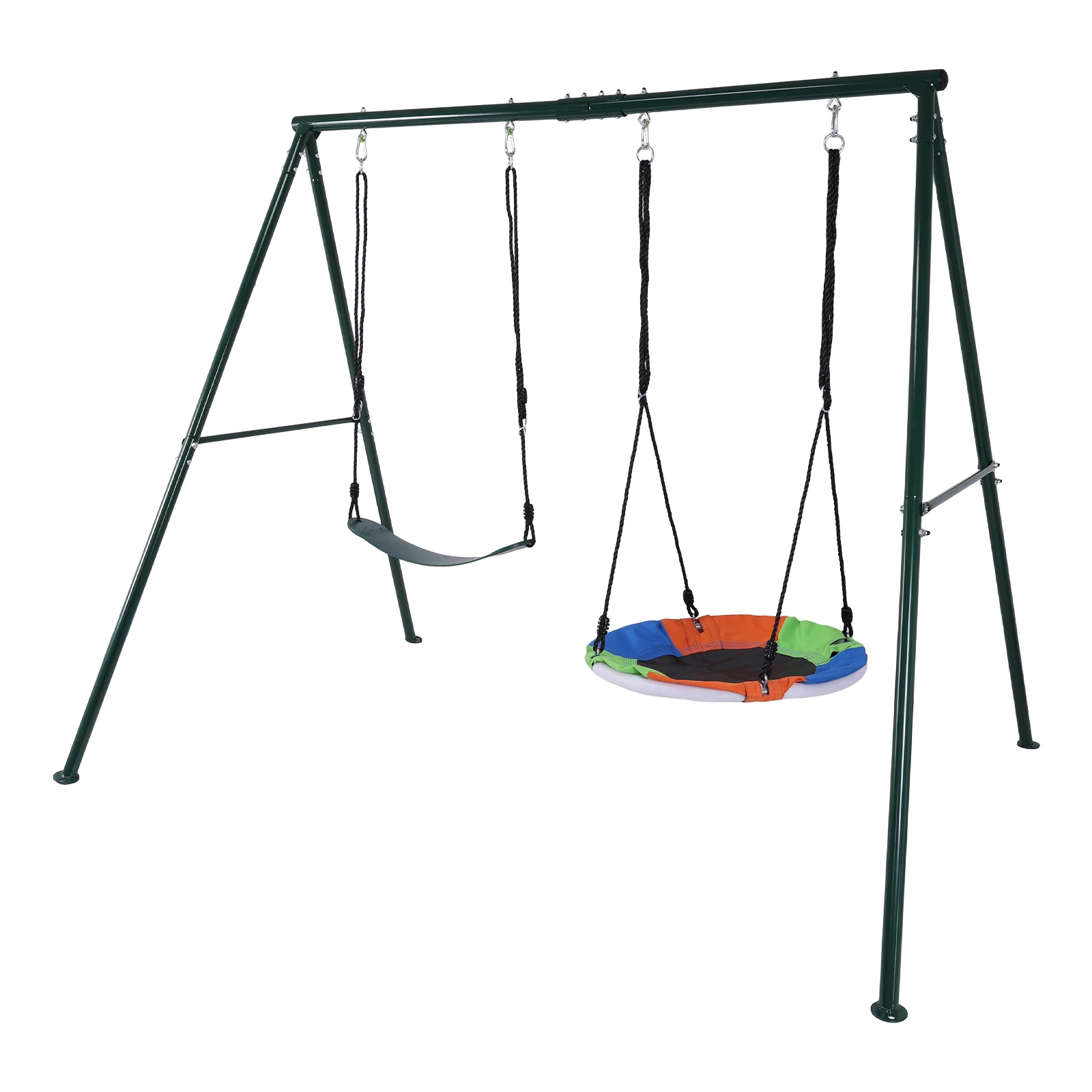 Set di altalene Telaio Telaio per parco giochi resistente antiruggine Set di cornici per altalena doppia multiuso per altalena universale Altalena per tavola morbida