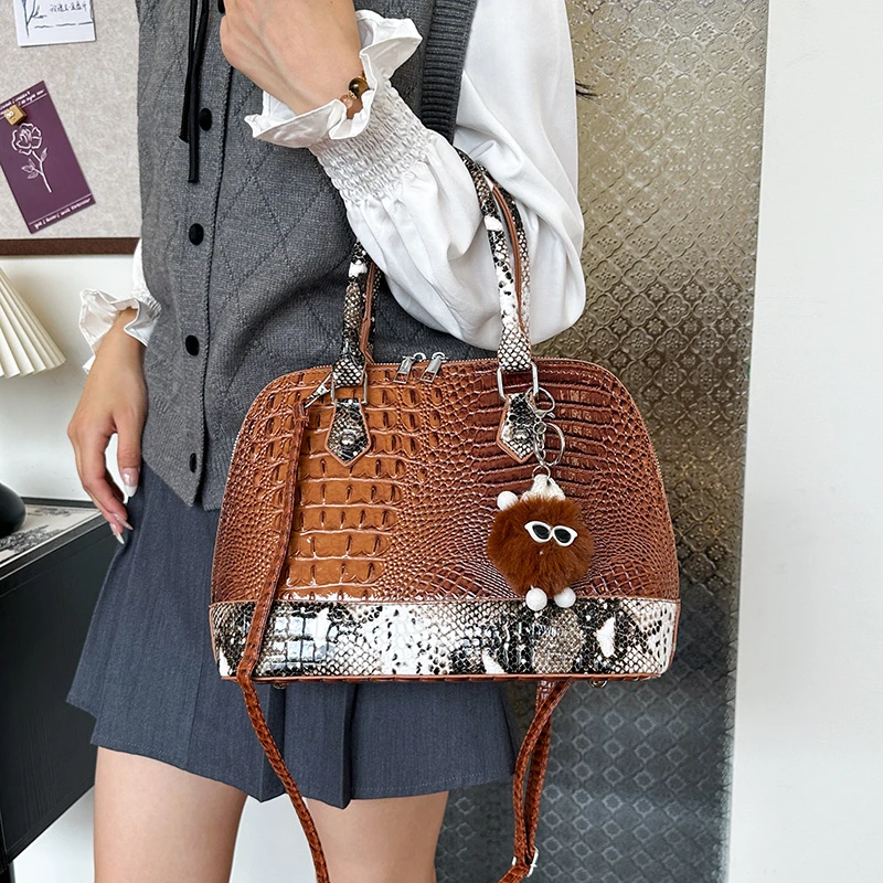 Classic Women Bag Luxury Designer Handbag And Purse Female 7 Color Crocodile Pattern Crossbody Shoulder Bag Brand Shell Bag