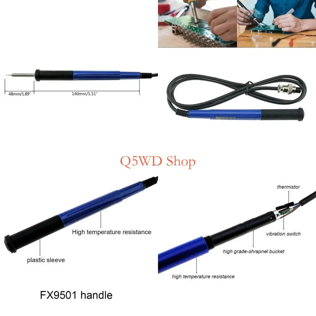 Q5WD T12 Soldering Handle for KSGER T12 STM32 Soldering Iron Welding Station Handle Good Insulation Silicone（Only Handle）