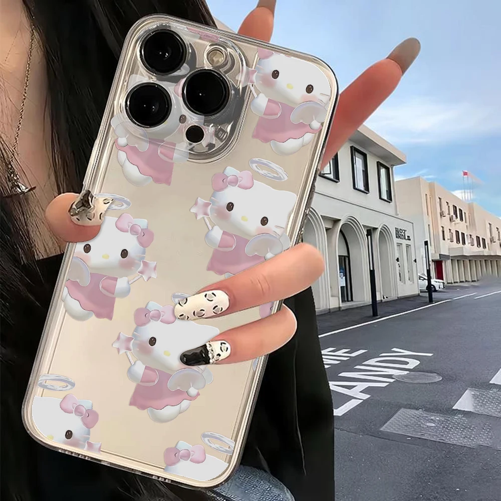 Full Screen Cute Hello Kittys Clear Case For Samsung A73 A72  A55 A52 A51 A50 A35 A32 A31 A30 A24 A23 A22 A13 A12 A05 5G Cover