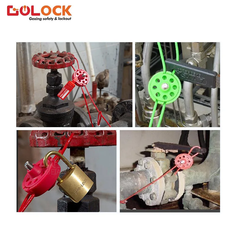 Wheel Type Cable Lock Valve Safety Lock Industrial Adjustable Cable Lock Valve Isolation Lock Safety Cable Lock