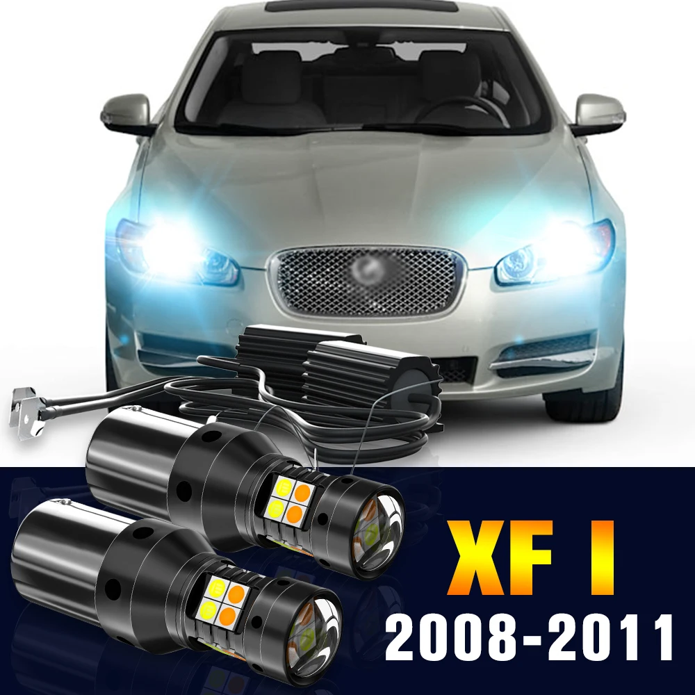 

2pcs LED Dual Mode Turn Signal+Daytime Running Light DRL Lamp For Jaguar XF I 2008-2011 2009 2010 Accessories