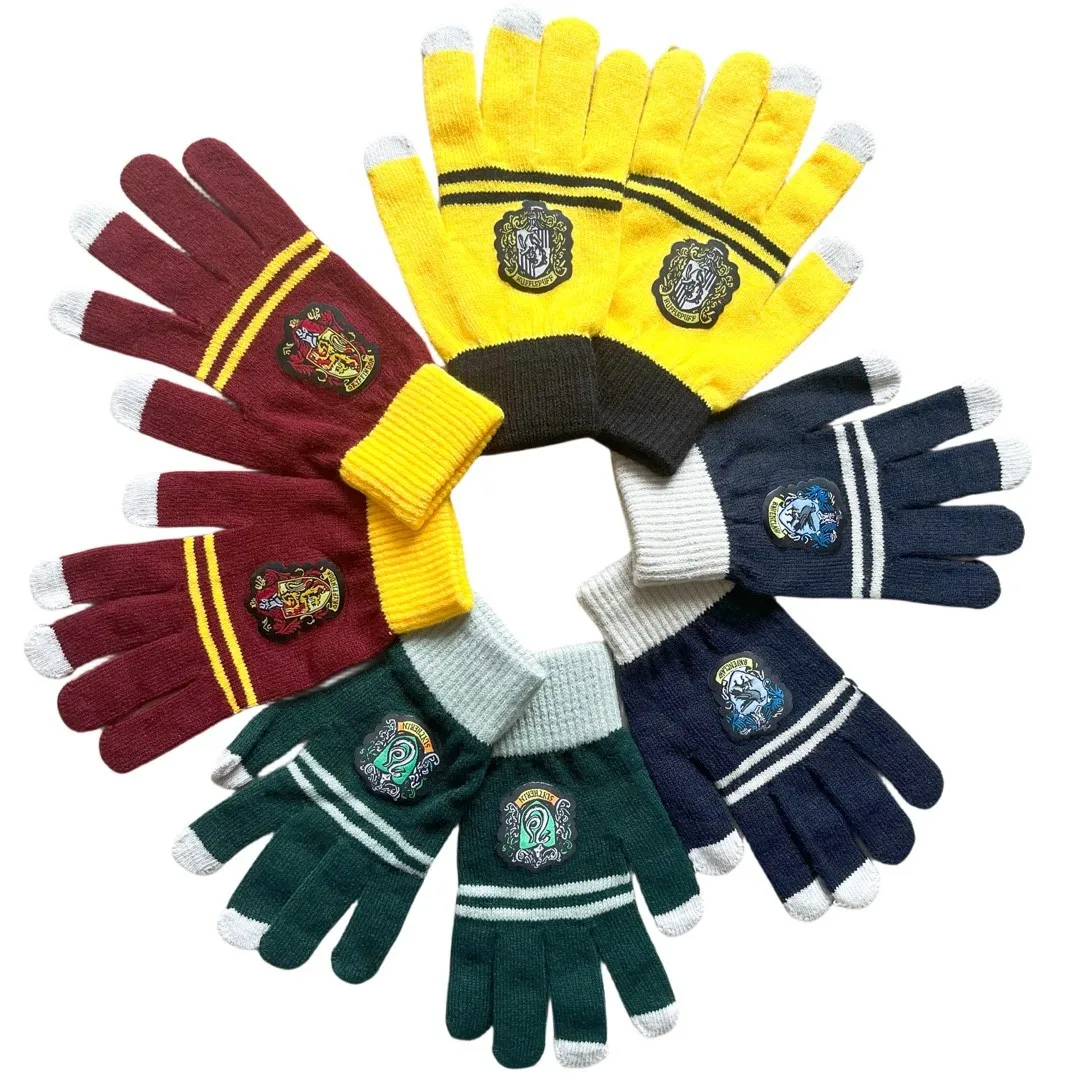 Guantes cálidos de Harry Potter para niños, Escuela de brujería y hechicería, Gryffindor, Cuervo, Kelly, Lytterin, Hufflepuff, regalo de juguete