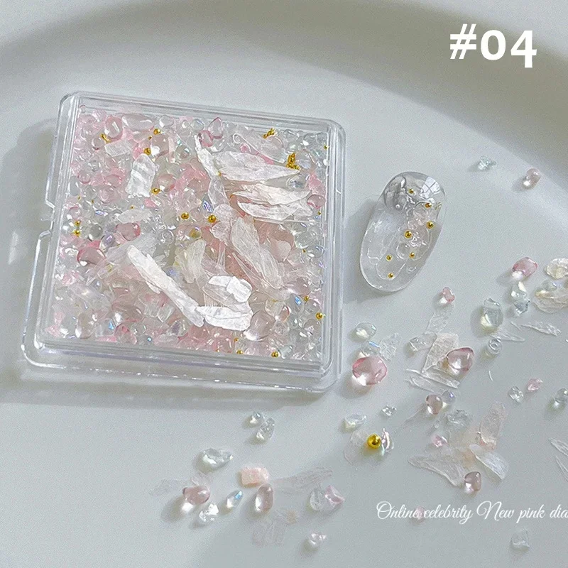 3D Irregular Aurora Shell Flakes Nail Art Abalone Seashell Slices Colorful