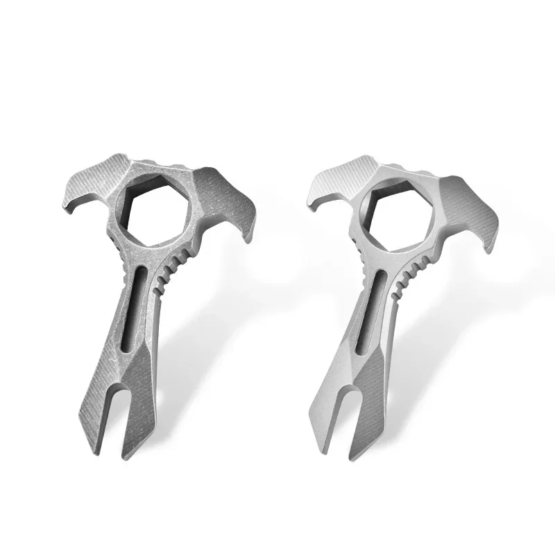 Titanium Alloy EDC Small Portable Crowbar Tool Outdoor Multifunctional Camping Keychain Bottle Opener Tool
