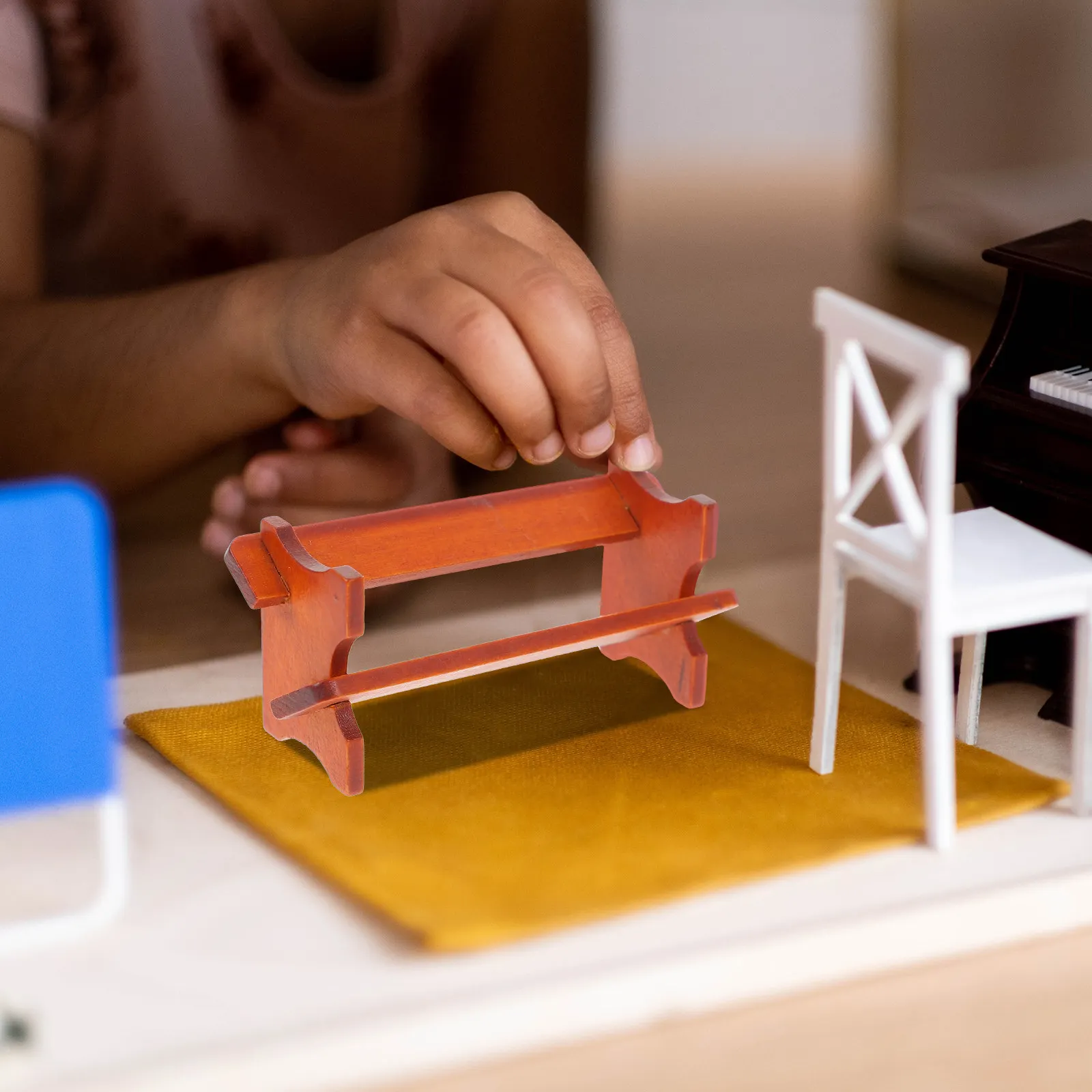 Miniature Wooden Bookshelf for Mini House Furniture Decor Small Bookcase Adornment with Excellent Texture Wear Resistance