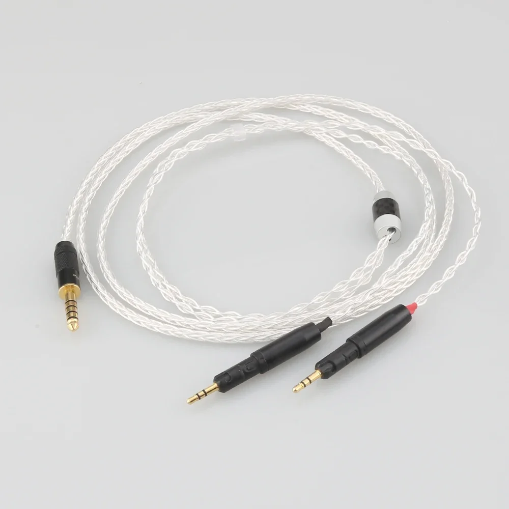 High Quality Audiocrast 4.4mm Balanced 8 Cores Silver Plated Headphone Cable for ATH-R70X R70X