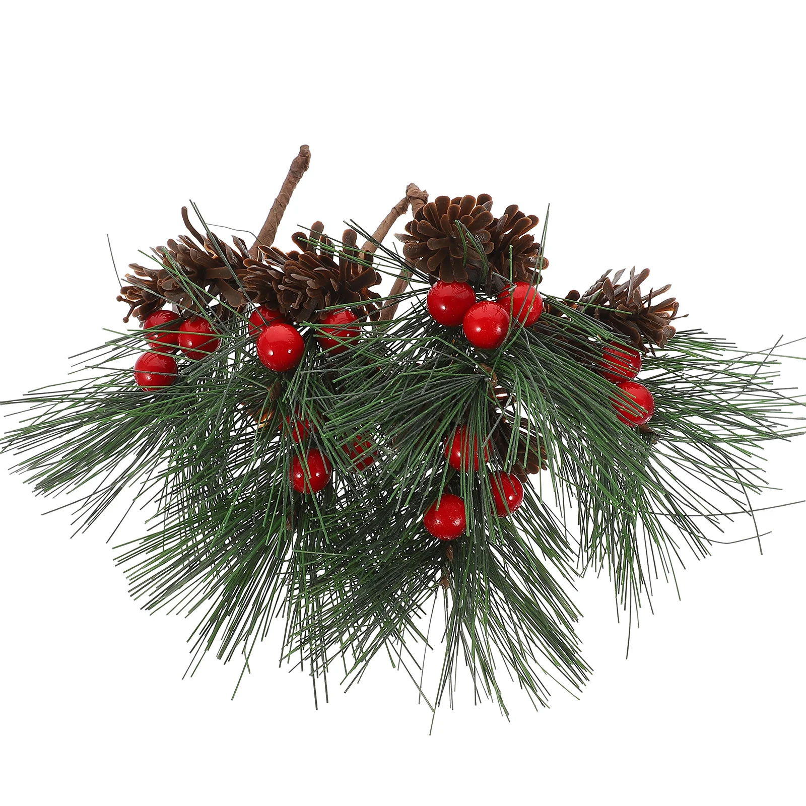 10 Buah Tangkai Berry Simulasi Natal Buatan, Hiasan Berry Cerah untuk Pohon Natal, Pesta Rumah, Kerajinan DIY