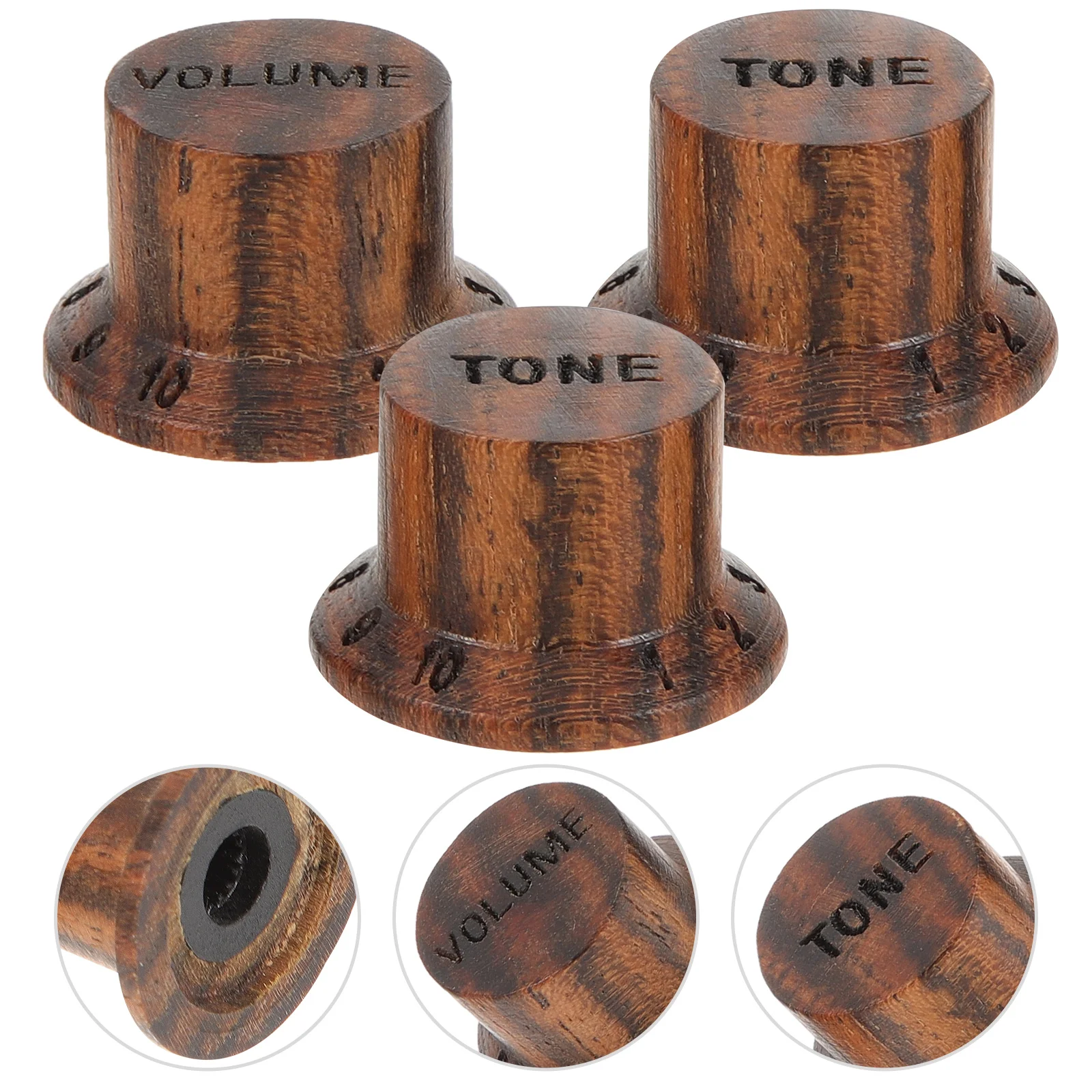 

3 Pcs Guitar Knobs Volume Control Bass Audio Speaker Effects Durable Guitar Volume Caps Solid Material Scale Adjust