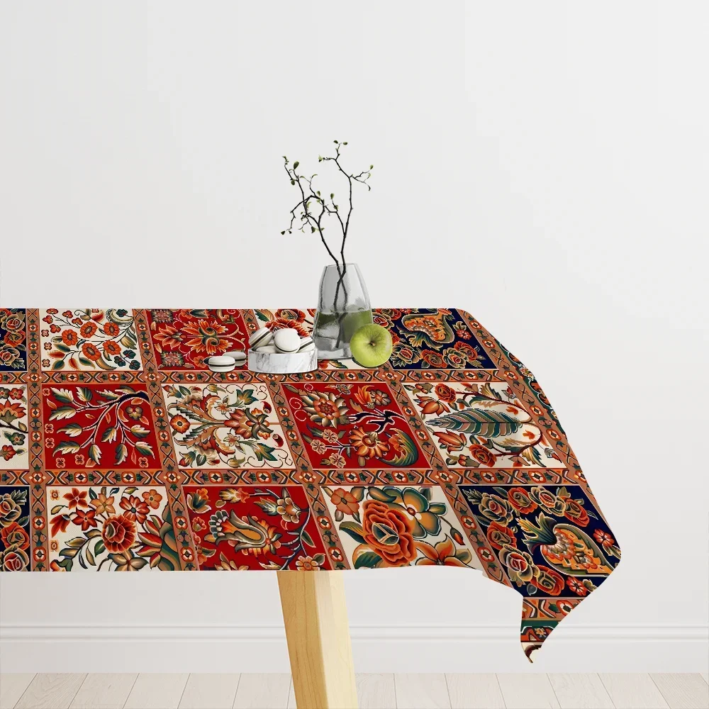 Waterproof Boho Persian Table Cloth And Oil-proof Tablecloth Bedside Table Dustproof Decorative Cloth Living Coffee Tableclot