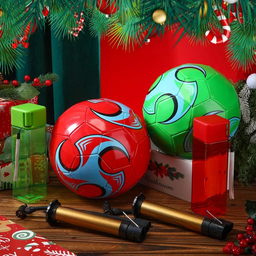 대량 공기 배출 축구공 48개, 12세트, 사이즈 5, 펌프 바늘 포함, 물병, 오퍼레이션 크리스마스 자선품