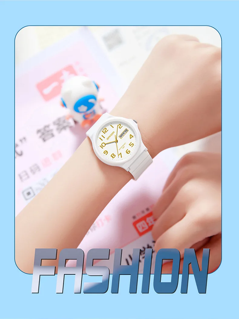 SANDA 9072 Personalized Casual Simple Waterproof Night Light Date Silicone Strap Youth Quartz Watch Men's and Women's Gifts