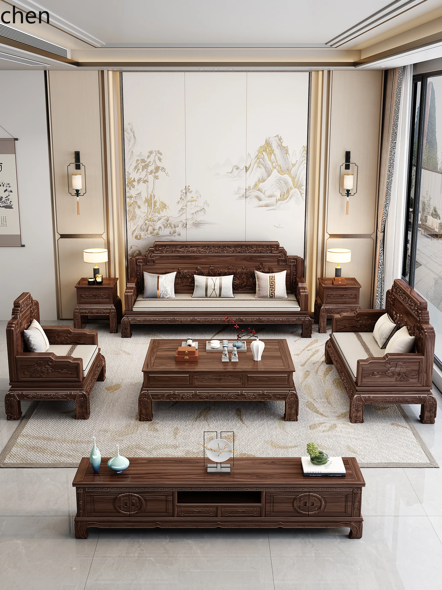 ZML rosewood sofa winter and summer living room furniture