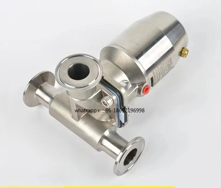 Sanitary Stainless Steel Pneumatic Quick Loading/welding Three-way Diaphragm Valve T-type Flow Three-way Clamp 316L Pneumatic