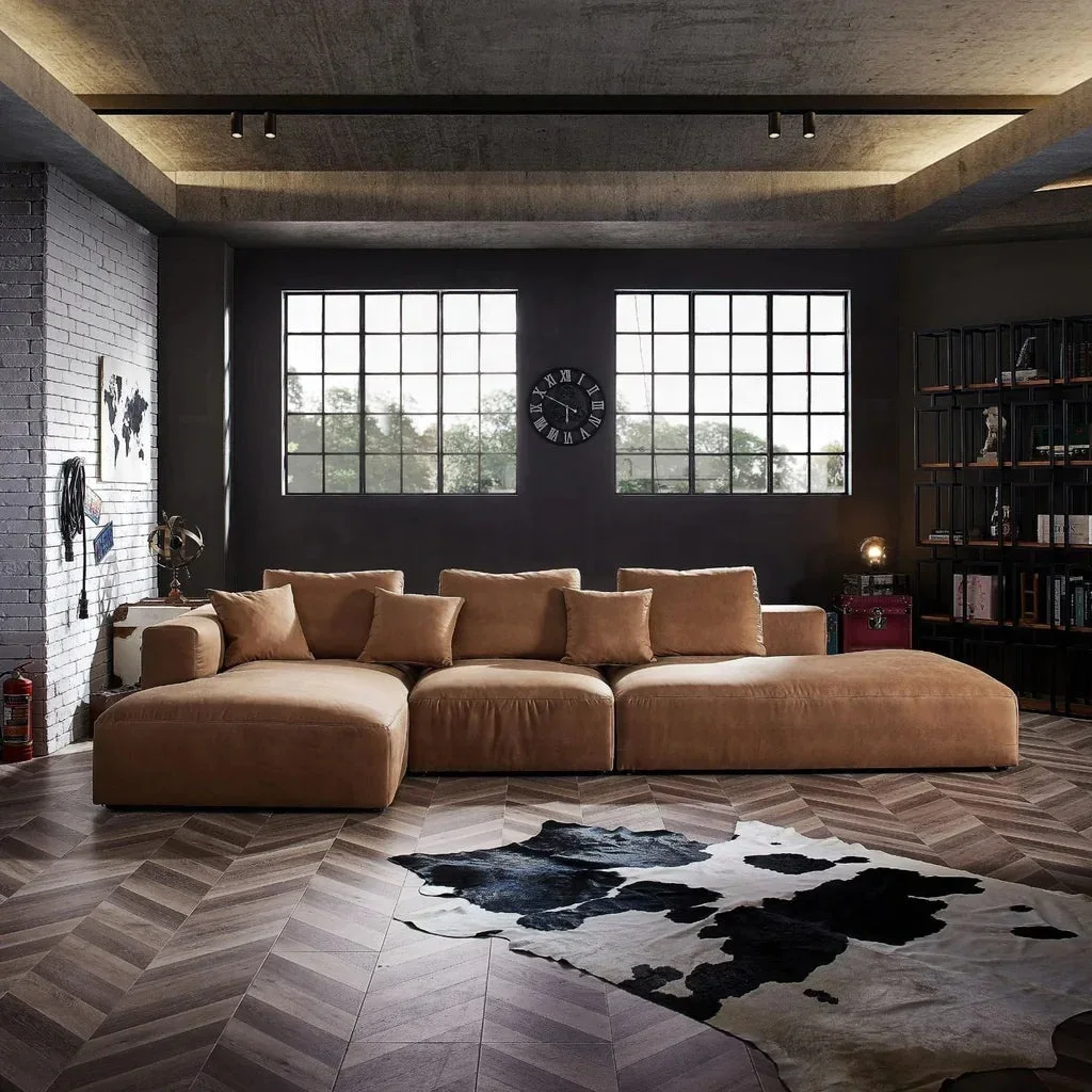 New Trend Classic Leathaire Fabric L Shape Sofa Leisure Nordic Minimalist Sectional Modern Sofa