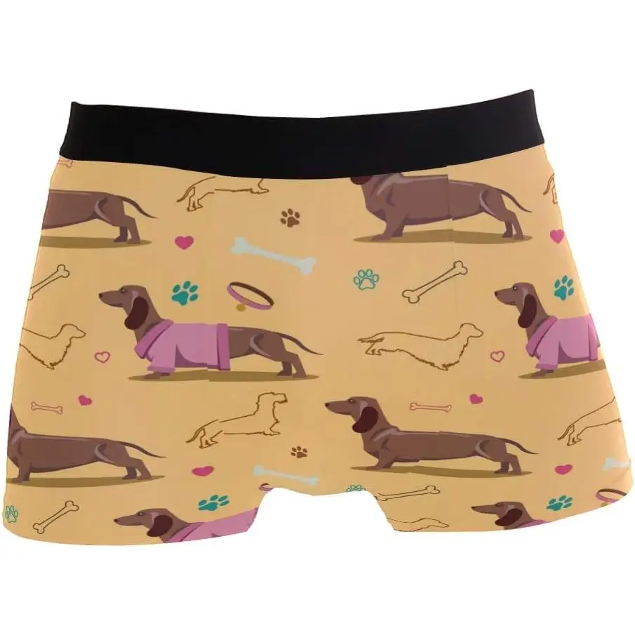 

dachshund Mens Boxer Briefs Underwear Breathable Stretch Boxer Trunk with Pouch S-XXL Underwear with Moisture-Wicking Fabric