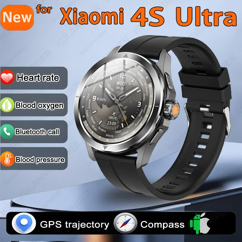 

2025 S4 Ultra Men's Outdoor Sports Smart Watch AMOLED Screen NFC GPS Compass Heart Rate Monitor Waterproof Bluetooth Calling