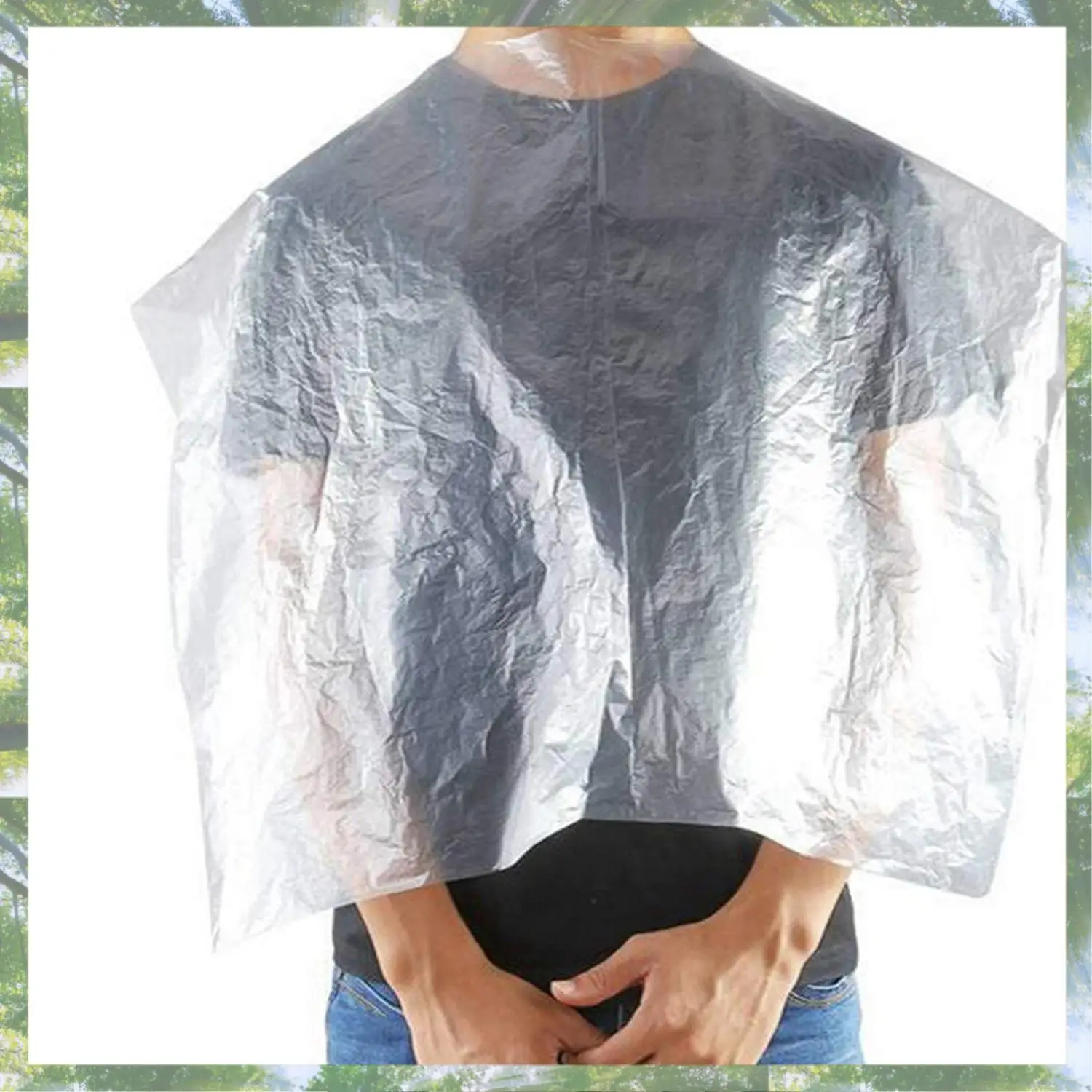 L73A 2025-100 قطعة مريلة البولي ايثيلين المتاح طويل الحلاق واي القماش بيرم صالون الشعر حلاقة واي تصفيف الشعر شال الرأس 60X90cm #1