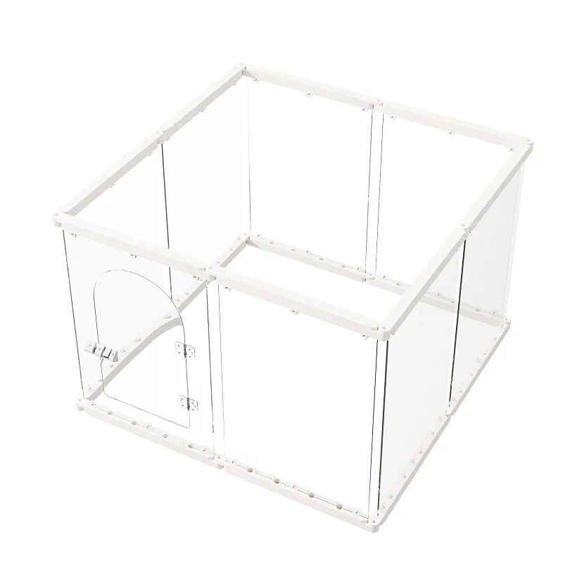 Transparent Dog Playpen with Door Indoors Acrylic Dog Fence Bed Surrounded Dogs Security Barrier Puppy Child Safety Barrier view 6