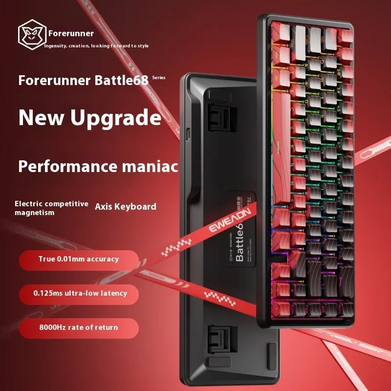 

EWEADN Battle68 Hot-Swappable Mechanical Keyboard Anti-Ghosting RGB Magnetic Mirror Axis Backlit Switch Wired Gaming PC Laptop