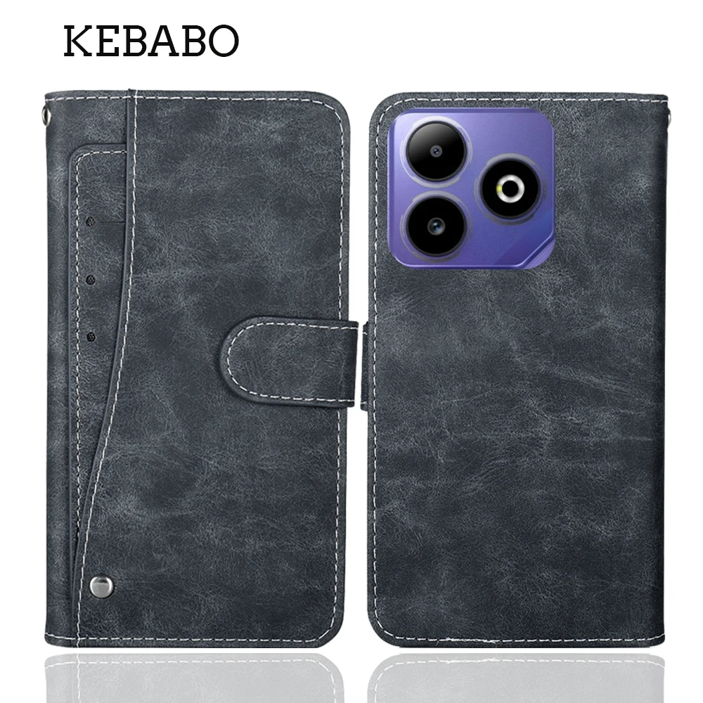 Capa Carteira de Couro BLU Bold K12 6.8" Estilo Livro Vintage Luxuosa e Protetora Personalizável para Celular