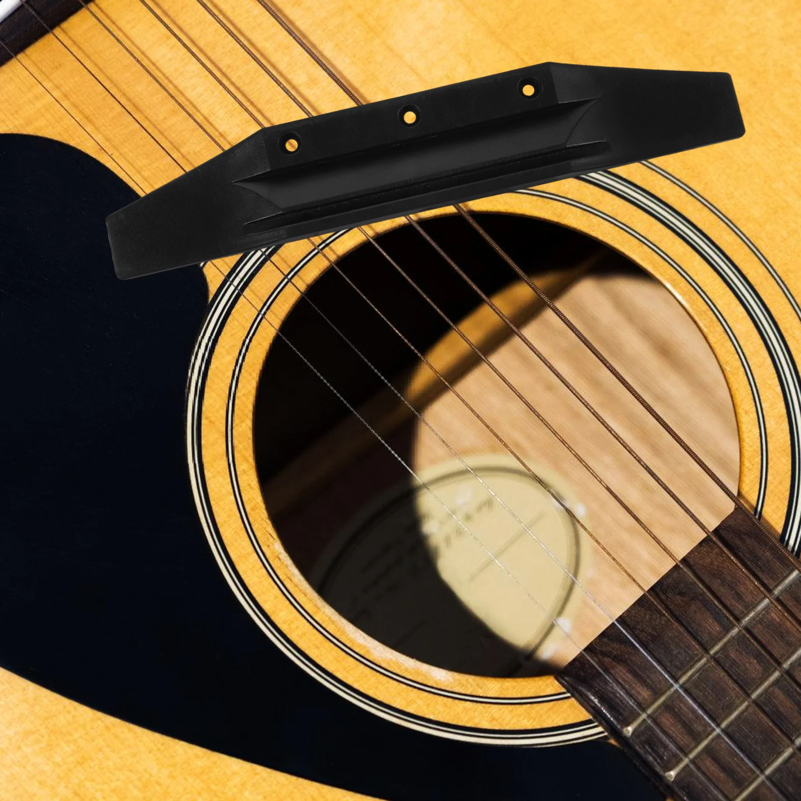 

4Pcs Acoustic Guitar Bridge Replacement Set High Durability Polished Wood Components Suitable for Practice Performance