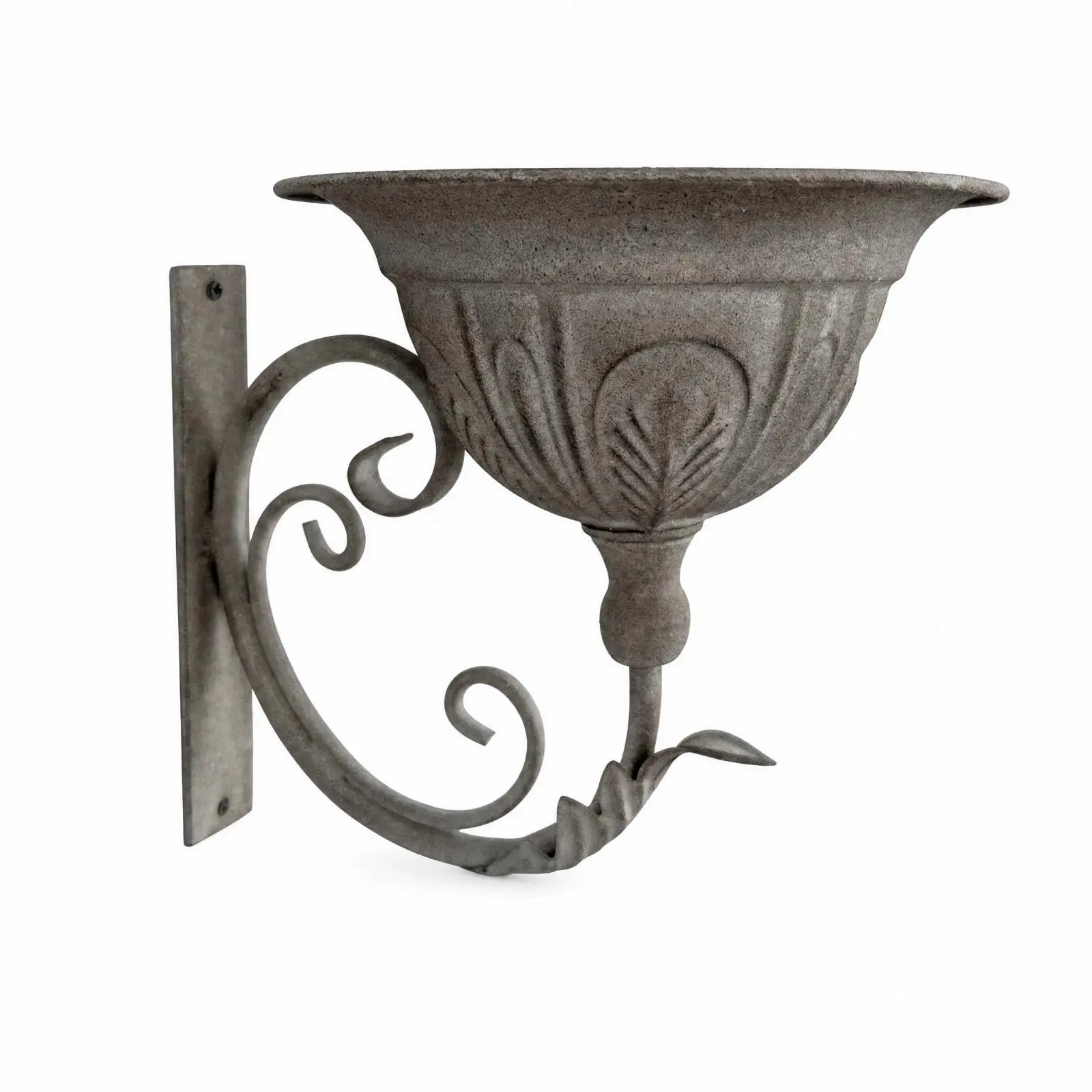 Wall-Mounted Planter Distressed Planter with Scroll Bracket Weathered Wall-Attached Flower Pot for Homeowners, Gardeners,