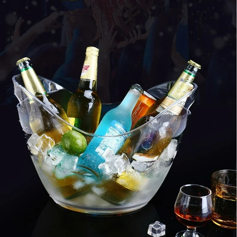 Cubo de hielo luminoso, cubo de champán LED, barra de lingote creativa de gran capacidad KTV