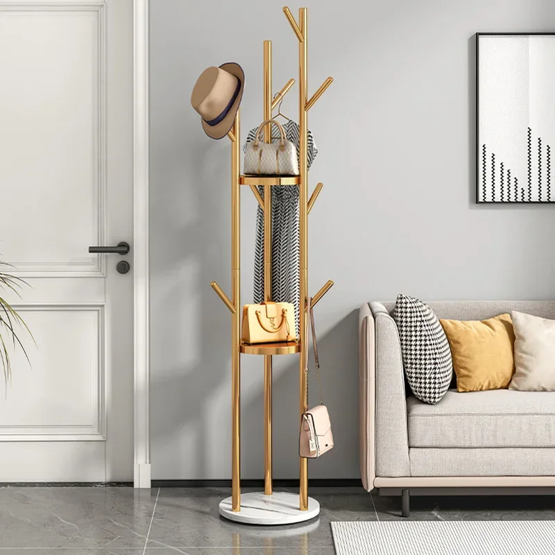 Modern Light Luxury Standing Coat Rack Floor Bedroom Home Living Room Simple Air Hanging Sleek Clothes Hooks Design