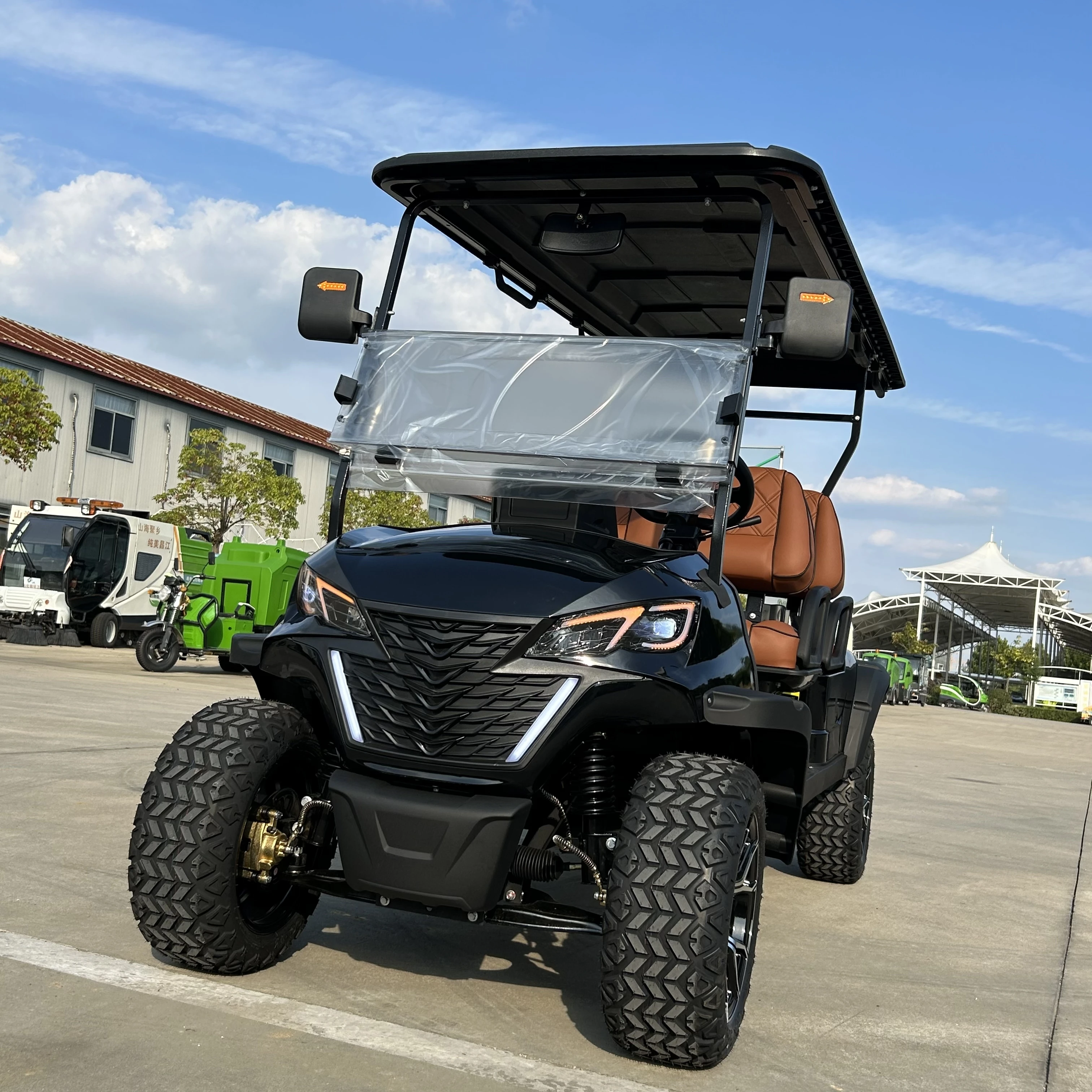 2024 New Golf Cart with Electric Sightseeing Bus Electric Hunting Car All-Terrain off-Road Vehicle 48V60V72V Lithium Battery