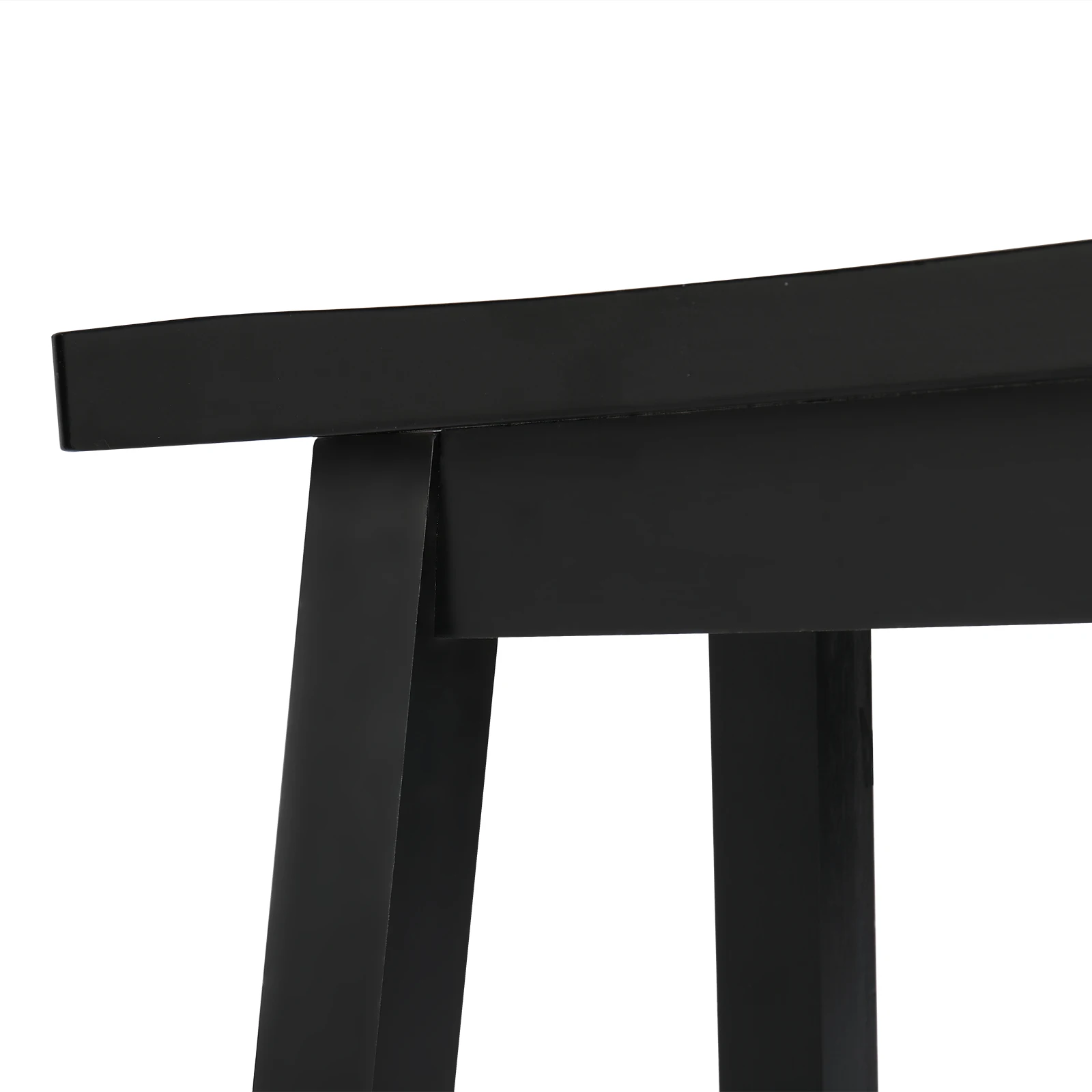 Taburete de barra con asiento de silla de montar de madera de pino, color negro, 2 uds.