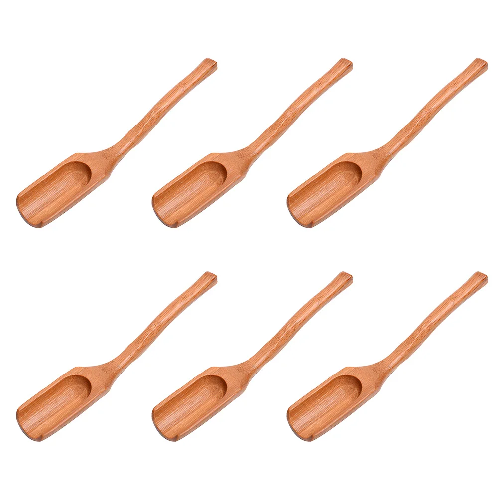 

6pcs Bamboo Tea Spoon Ergonomic Handle Scoop for Loose Leaf Scented Tea Kitchen Bar Home Hotel Restaurant
