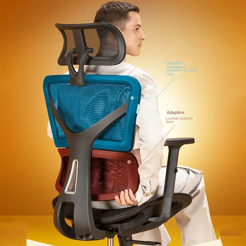 

Adjustable Ergonomic Office Chair with Lumbar Support, Footrest and Mesh Back for Comfortable and Breathable Long Sitting