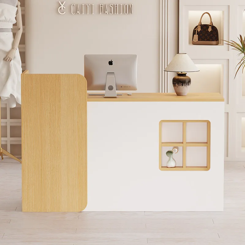 Bar cashier counter store small company front desk reception light luxury table simple women's clothing store beauty salon