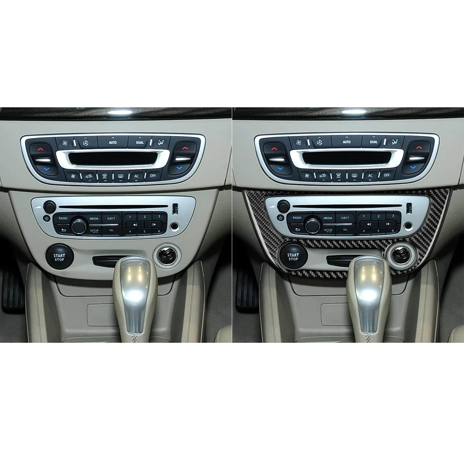 Real Soft Carbon Fiber Sticker For Renault Fluence Megane 3 RS 2009 2010 2011 2012 2013 2014 LHD RHD Car Central Switch Frame