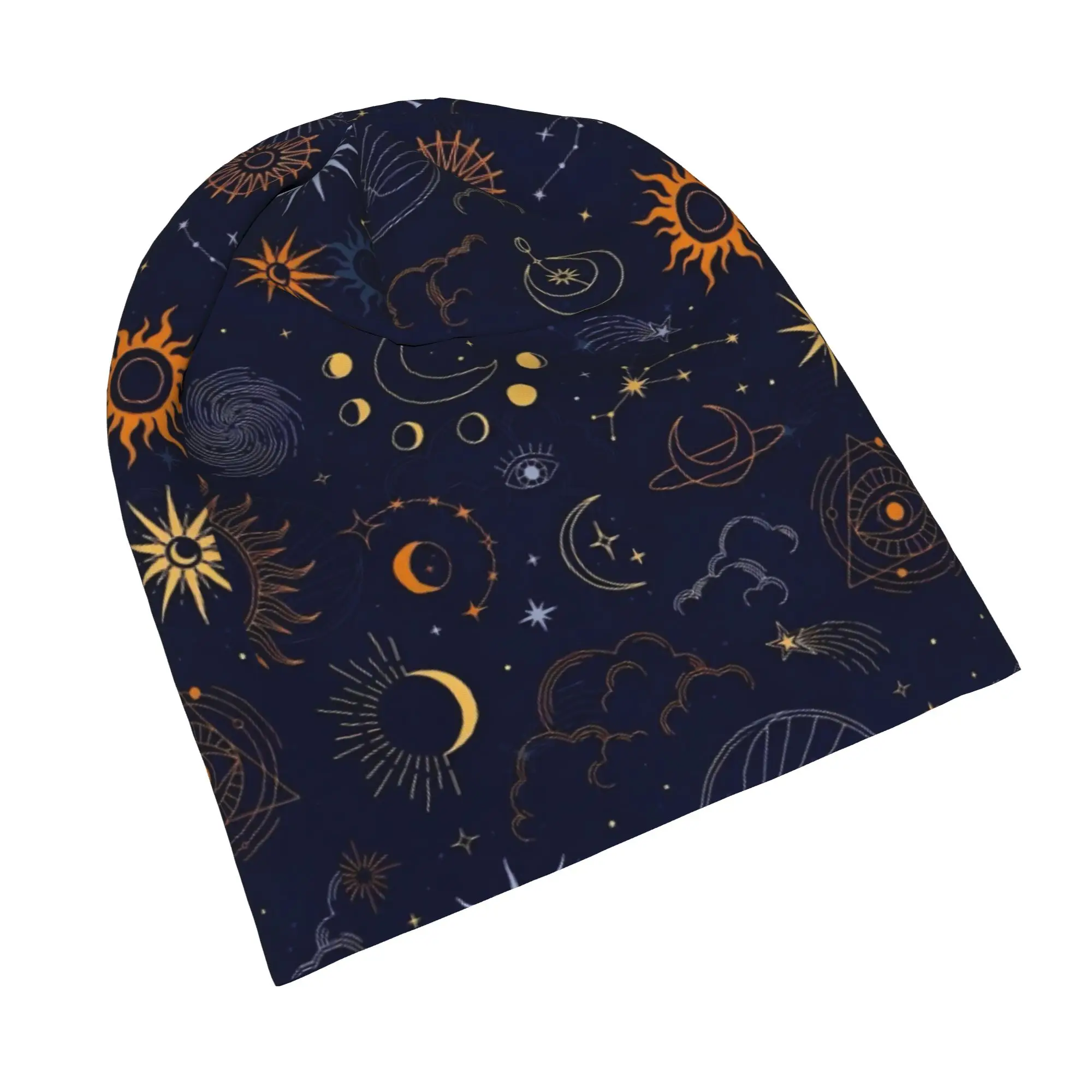 Astrology Zodiac Moon and Stars Caps  Casual Unisex Ski Skullies Beanies Hats Summer Warm Thermal Elastic Bonnet Hat