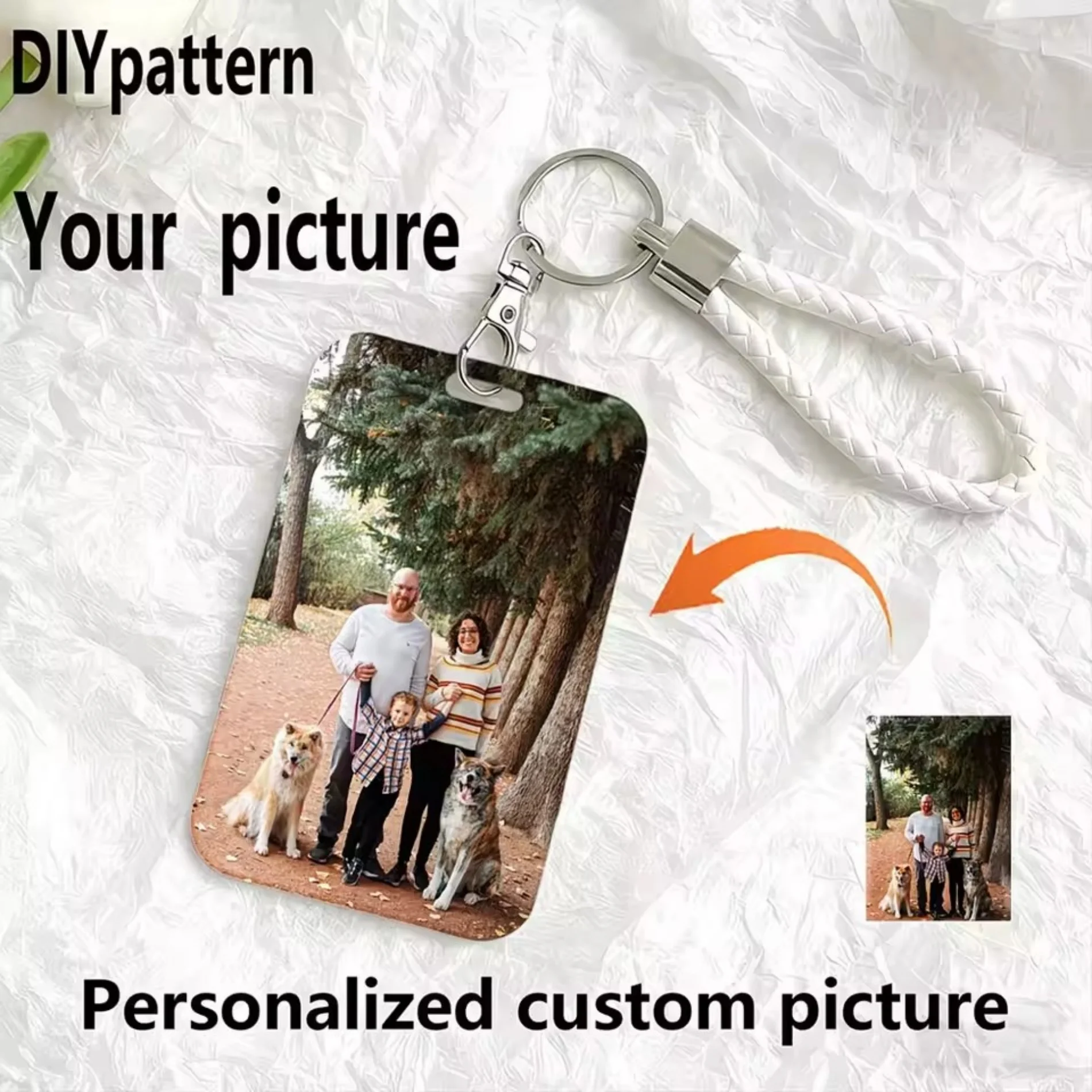 Bulk Customised ID Card Holder With Lanyard Custom Photo Protector Case For School Company Personalized Slide-Open Card Cover