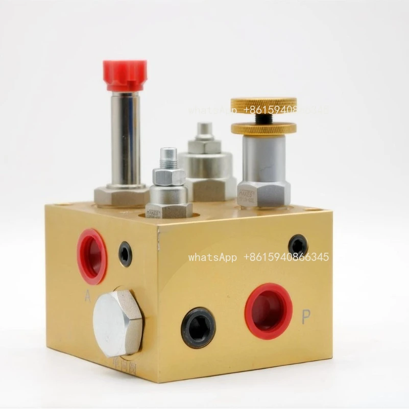 Hydraulic system overflow one-way composite valve block
