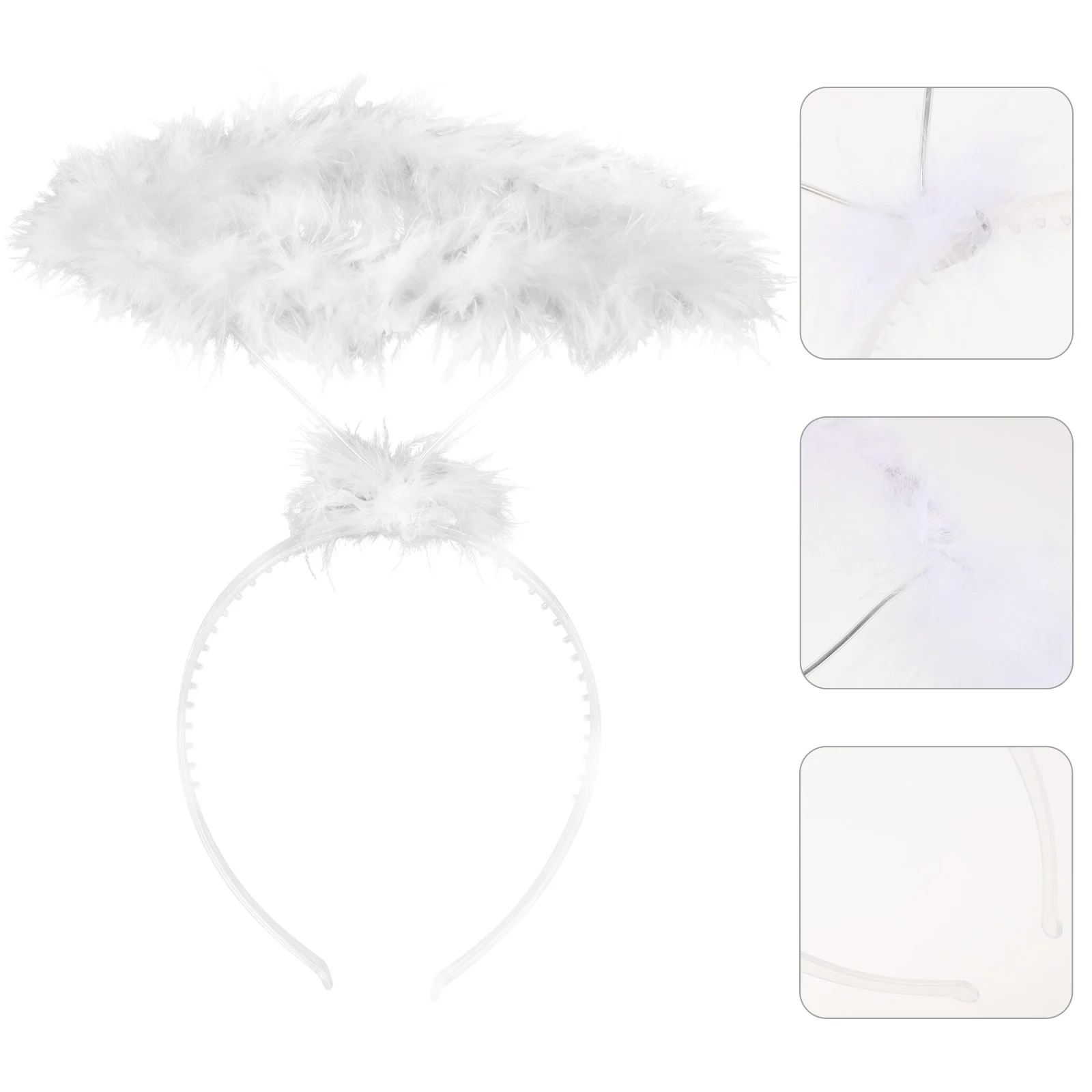 2 Pcs Angel Headband Bands Tiaras Costume Headbands Cosplay Fluffy Clothing