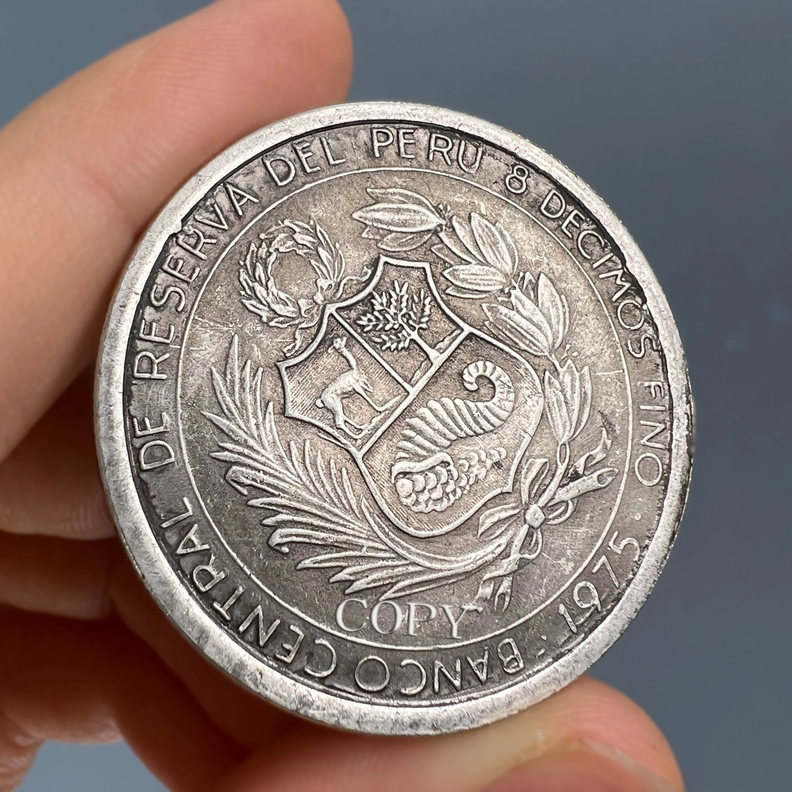 1975 South America Peru 200-peso Double Head Butt Silver Coin Antiques Commemorative Coin Money Attraction Lucky