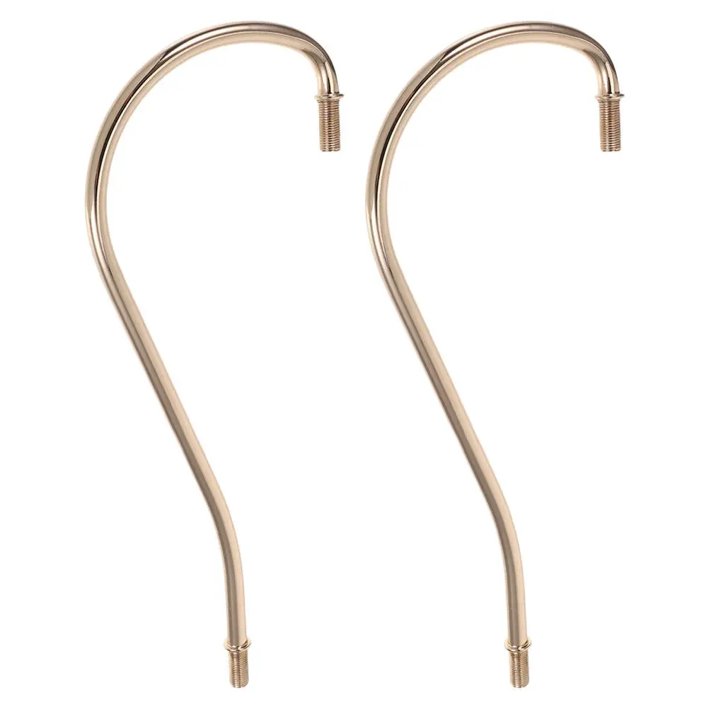 

2Pcs French Aromatherapy Table Lamp Curved Metal Stem Gold Finish Threaded Rod Lamp Stem Replacement DIY Lighting Fixture Parts