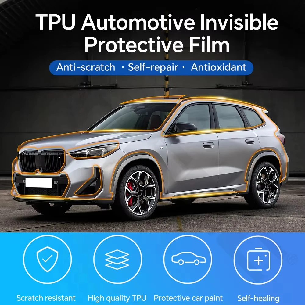 9Mil TPU Scratch-resistant Car Paint Protection Film For BMW X1 U11 M Sport 2023 2024 2025 Body Transparent Bra Per-cut PPF Kit