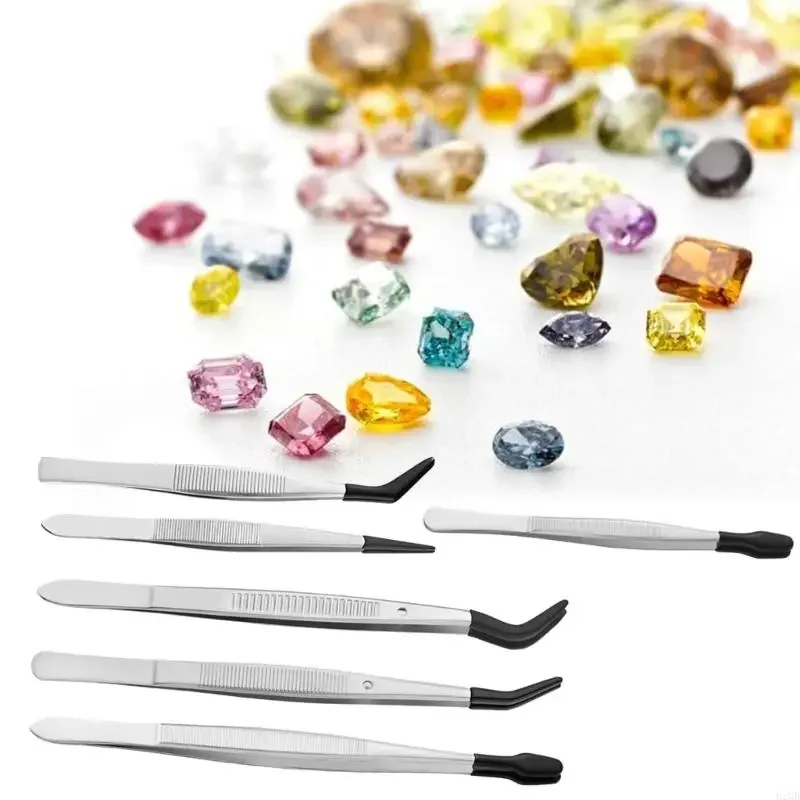 For Coin Stamps Eyelash Application Nonslip Grip Stainless Steel Tweezers - view 5