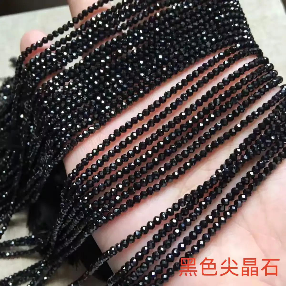Losse kralen zwarte spinel rond gefacetteerd 2m 3mm 4mm 5mm 6mm 35cm voor DIY sieraden maken FPPJ groothandel kralen natuur edelsteen