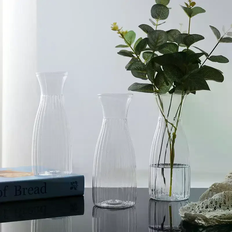 Nordic Transparent Plastic Vase Flower Arrangement Container Creative Hydroponic Plant Vases Home Living Room Desk Decor